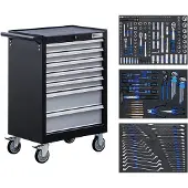 Bgs Servante d'atelier, 7 tiroirs avec 263 outils