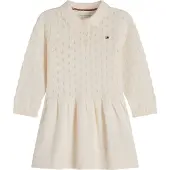 Tommy Hilfiger Kn0kn02261 Long Sleeve Short Dress Beige 6 Months Fille