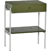 Hubsch Table de chevet Noir vert/blanc cassé