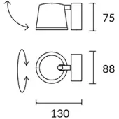 Leds-C4 Lighting LEDS-C4 Drone, 1 flamme, brun/argenté