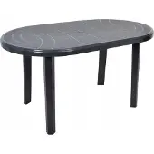 OER Table de jardin en plastique JANTAR graphite 135x80 cm