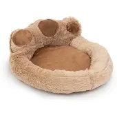 GLOBIZ Lit pour chien en forme de patte Yummie - Taille L (68 x 62 cm) - Light Brown/Brown