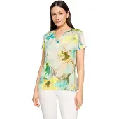 Betty Barclay Chemisier bleu / turquoise / jaune / gris / menthe / blanc