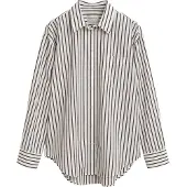 Gant pour femme. 4300239 Chemise en popeline classique à rayures Relaxed Fit blanc (40), Casuel, Coton, Manche longue