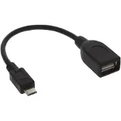 InLine Adaptateur OTG Micro-USB B mâle / A femelle, câble de 0,1 m