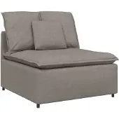 vidaXL Module central de canapé modulable avec coussins taupe 100 cm