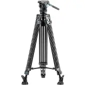 Fotopro Tête fluide à usage intensif Tripode vidéo DV 5A (Métal), Trépied, Noir