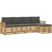 vidaXL Ensemble de canapés d'extérieur , 5 pièces, blanc et anthracite