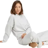Adidas Sweat de sport 'ESSENTIALS SMALL LOGO FEEL COZY' gris chiné / blanc