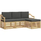 vidaXL Ensemble de canapés d'extérieur , 4 pièces, blanc et anthracite
