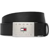 Tommy Hilfiger Ceinture 'Flag Plaque' noir / argent