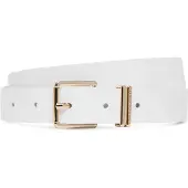 Tommy Hilfiger Ceinture 'Buckle Logo Keeper' blanc cassé