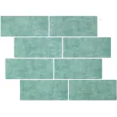 vidaXL Carreau de métro 10 pcs Gris-Vert 29 x 21 cm Polyuréthane et PET