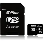 Silicon Power Elite 8GB microSDHC UHS-I 8GB GB, Micro SDHC, Mémoire flash classe 10, SD