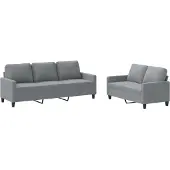 vidaXL Ensemble de canapés 2 pièces avec coussins Tissu gris clair
