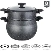 ROYAL SWISS Couscoussière - Cuiseur à vapeur pour couscous - 3 tailles - 8 L