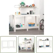 The Living Store établi blanc 140x50x80 cm pin massif