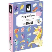 Janod Magnéti'Book Licornes - Jeu Educatif Magnétique 44 Aimants + 10 Modèles - Jouet Enfant en Carton FSC - Dès 3 Ans