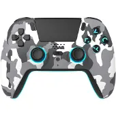 Freaks and Geeks Bluetooth Led White Camo Ps5 Wireless Controller Argenté