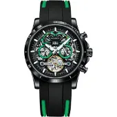 FoxBox Montre EL-34981 - Élégance Noir / Vert KP34981
