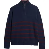Superdry Pull-over marine / rouge foncé