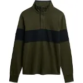 Superdry Classic Rugby Henley Long Sleeve Polo Vert XL Homme