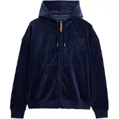 Superdry Country Club Velour Full Zip Sweatshirt Bleu XS Femme