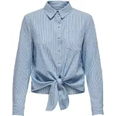 ONLY Chemisier bleu clair / blanc