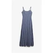 Superdry Printed Cami Maxi Sleeveless Long Dress Bleu L Femme