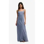 Superdry Printed Cami Maxi Sleeveless Long Dress Bleu M Femme