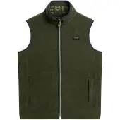 Superdry pour homme. M5012157A Estate Fleece Gilet vert (S), Casuel, Polister recyclé, Durable