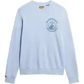 Superdry Homme Sweat ras du cou Monochrome Décontracté Lo-fi Outdoor Bleu Clair Taille: M