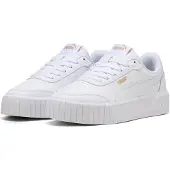 Puma Carina Mia Jr. : Chaussures de sport pour enfants, baskets basses, couleur blanche, style décontracté