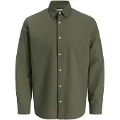 Jack & Jones Breeze Linen Blend Long Sleeve Shirt Vert 2XL Homme