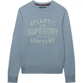 Superdry pour homme. M2014476A Sweat-shirt Coastal Relaxed bleu (M), Casuel, Coton