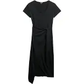 Superdry Slub Wrap Short Sleeve Dress Noir M Femme