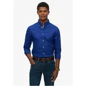 Superdry pour homme. M4011037A Camia Classic Oxford bleu (S), Casuel, Coton, Classique, Manche longue