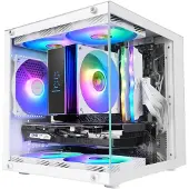 Mars Gaming MC-CUBEW, tour mini, blanc, micro ATX, Mini-ITX, 29,2 mm, 27,6 mm, 28,7 mm
