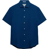 Superdry Riviera Linen Short Sleeve Shirt Bleu 2XL Homme
