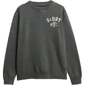 Superdry pour homme. M2014012A Vintage Athletic Crew Sweatshirt gris foncé (S), Casuel, Coton