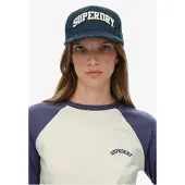 Superdry Varsity Logo Trucker Cap Bleu