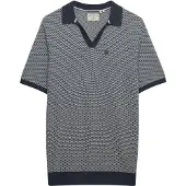 Superdry pour homme. M1110459A Polo Johnny Knitted navy (XXL), Casuel, Coton, Manche courte, Marine