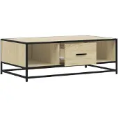 vidaXL Table basse chêne Sonoma 100x57x35 cm Bois composite et métal