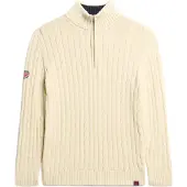 Superdry Femme Pull de Rugby en Maille à col Camionneur Crème Taille: 38