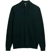 Superdry pour homme. M6110690A Pull Essentials Half Zip vert (3XL), Casuel, Coton
