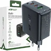 Acefast Gan Chargeur Rapide (2Xusb-C / Usb-A) Pps / Pd / Qc4+ 65W Noir (A41)