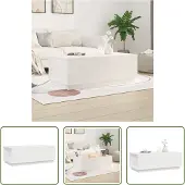 The Living Store Table basse blanche 100x50x35 cm pin massif
