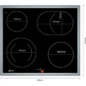 NEFF N 50, Table de cuisson électrique 60cm, noir, avec cadre à poser, M16SRF0L0