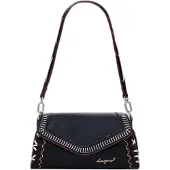 Desigual Sac noir pour femme avec sangle amovible & surpiqûre Manhattan