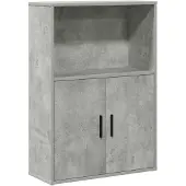 vidaXL Bibliothèque gris béton 60x24x85 cm bois d'ingénierie